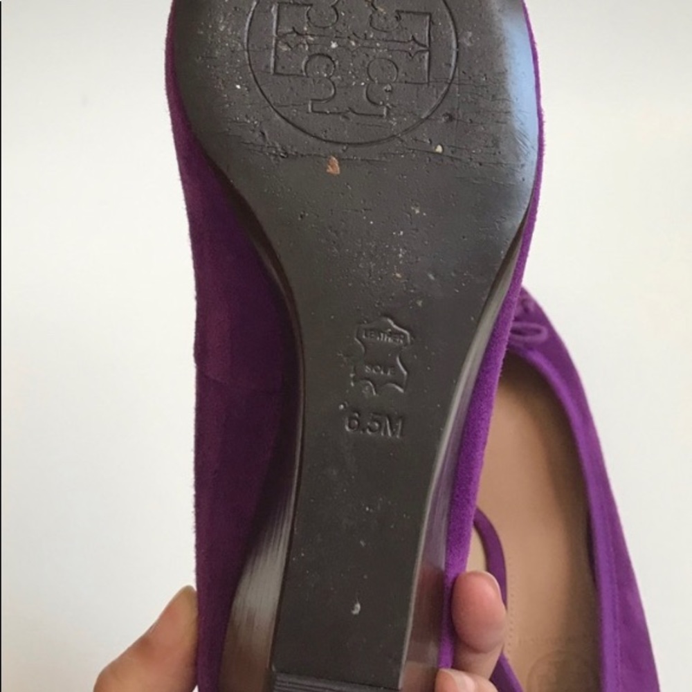 Tory Burch Purple Suede Wedge Ballet Flats - Picture 5 of 6